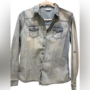 Highway Jeans Light Wash Denim Button-Down Shirt